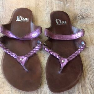 Lisa Jackal pink Metallic sandals